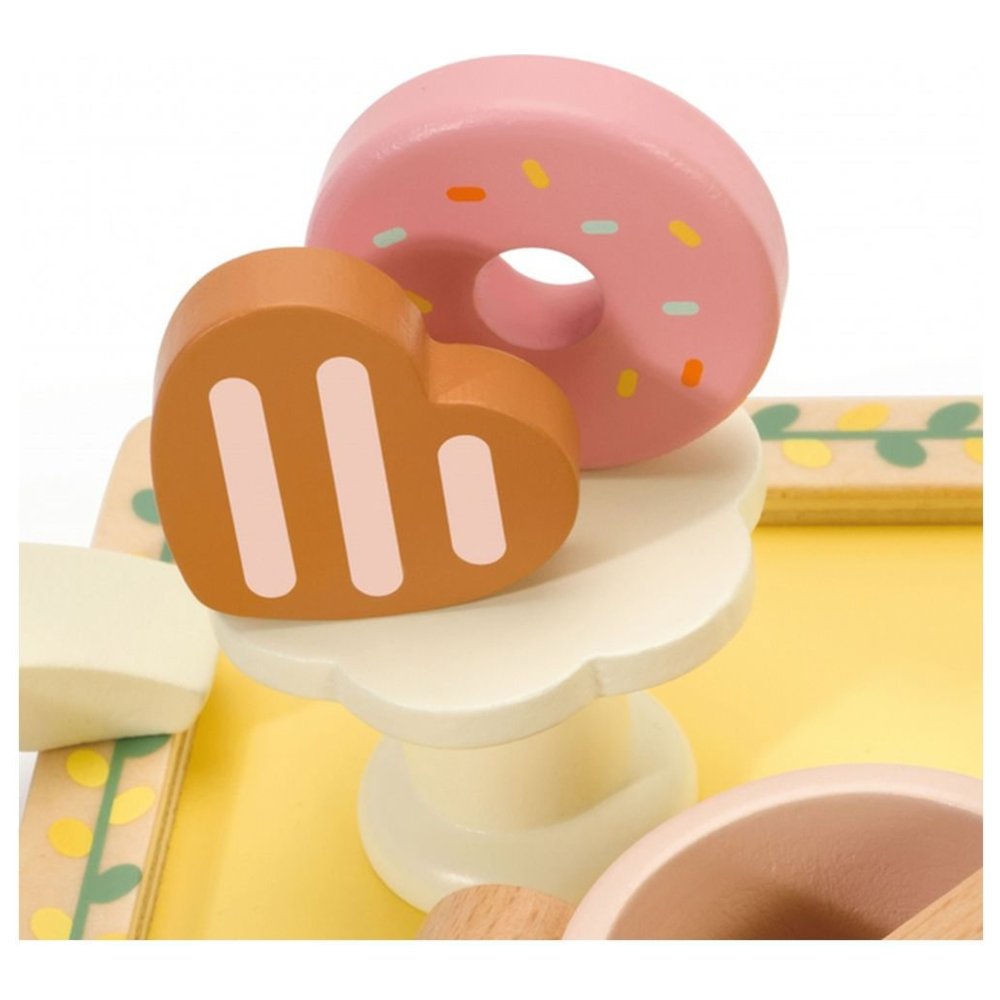 Classic World - Personalized Wooden Tea Play Kitchen Accessories - 14 Pc Set