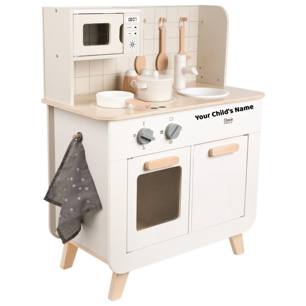 Classic World - Personalized Elite Chef's Wooden Kitchen Playset - 11 Pc Set