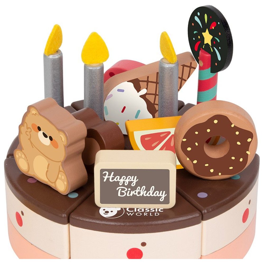 Classic World - Personalized Wooden Chocolate Cake - 19 Pc Set