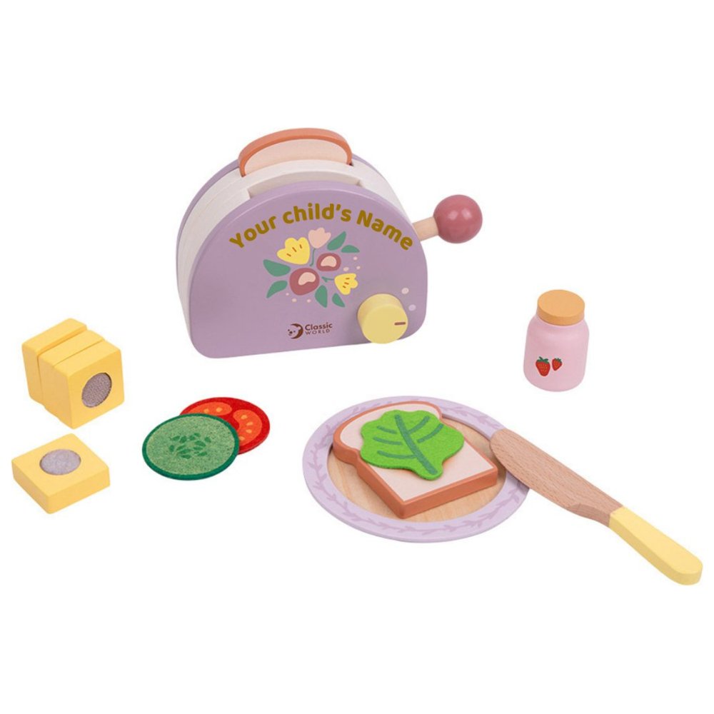 Classic World - Personalized Wooden Grace Toaster - 13 Pc Set