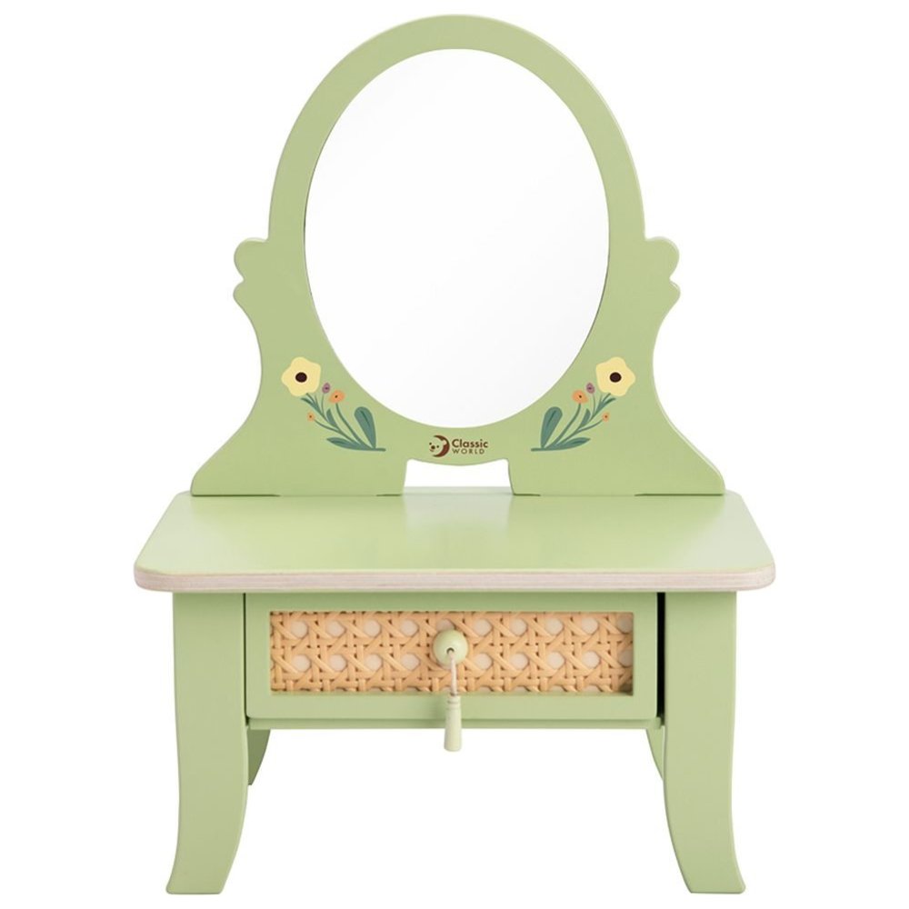Classic World - Personalized Wooden Vintage Dressing Table - Green