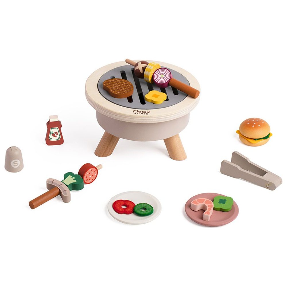 Classic World - Personalized Wooden BBQ Playset - 30 Pc Set