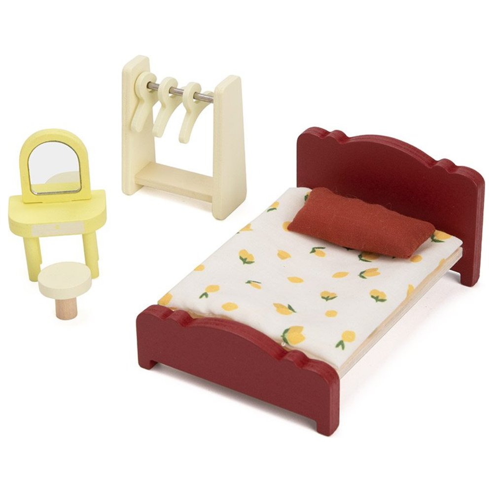 Classic World - Personalized French-Inspired 2-Story Wooden Cozy Dollhouse - 24 Pc Set
