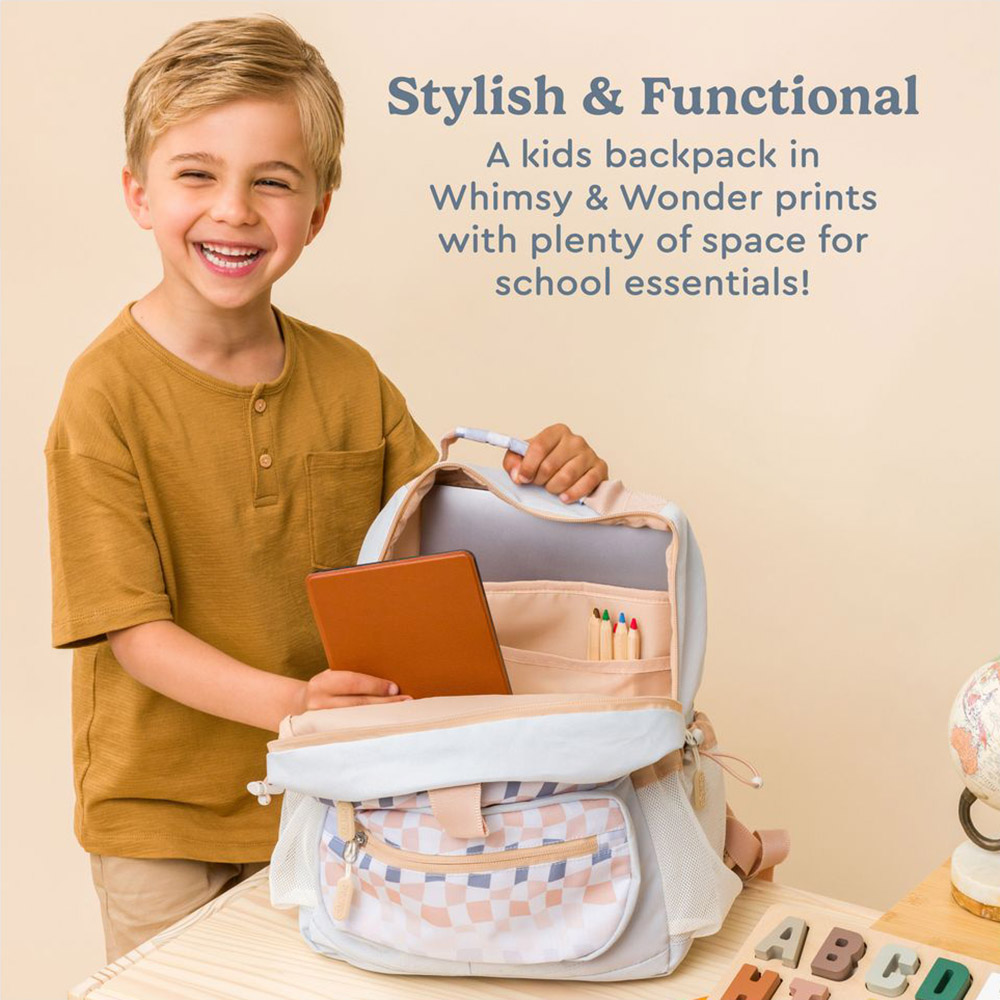 Bentgo - Personalized Kids Whimsy And Wonder Backpack - Checker Gradient - 14-Inch