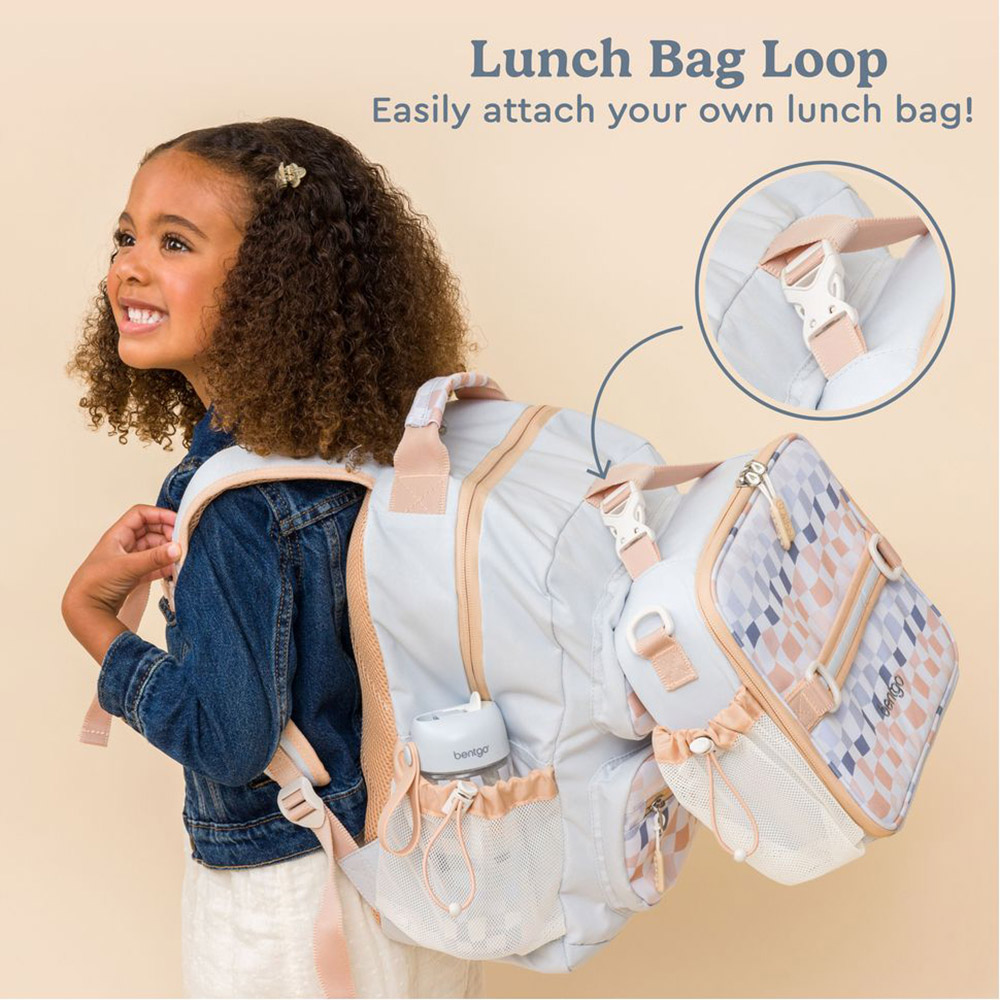Bentgo - Personalized Kids Whimsy And Wonder Backpack - Checker Gradient - 14-Inch