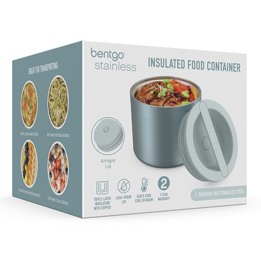 Bentgo - Personalized Stainless Steel Insulated Food Container - Aqua - 560 ml