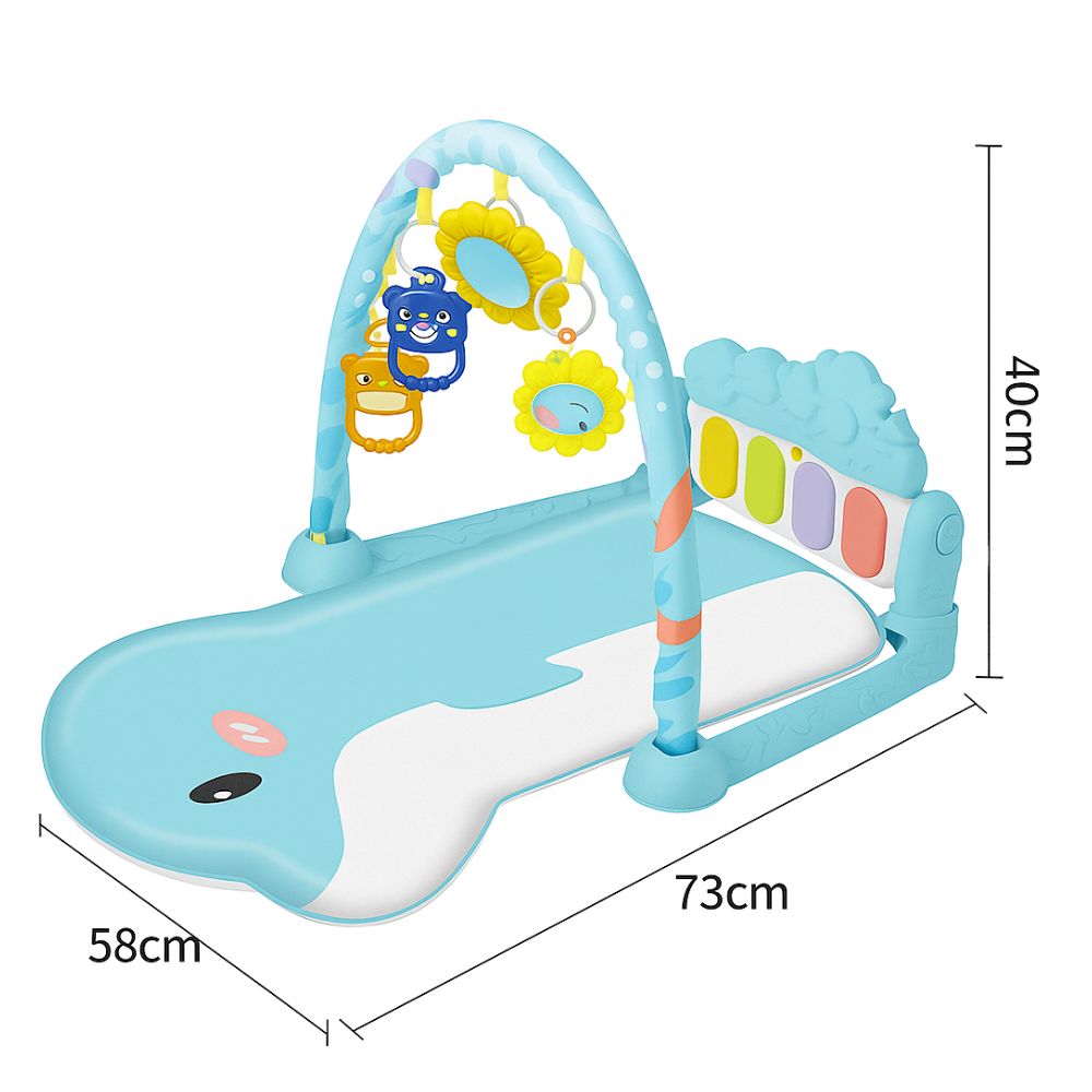 Factory Price - Personalized Baby Dolphin Play Gym With Hanging Toys - Blue