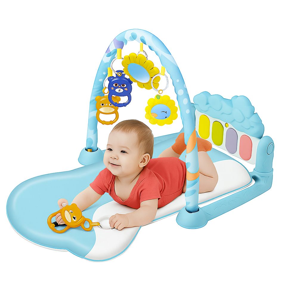 Factory Price - Personalized Baby Dolphin Play Gym With Hanging Toys - Blue