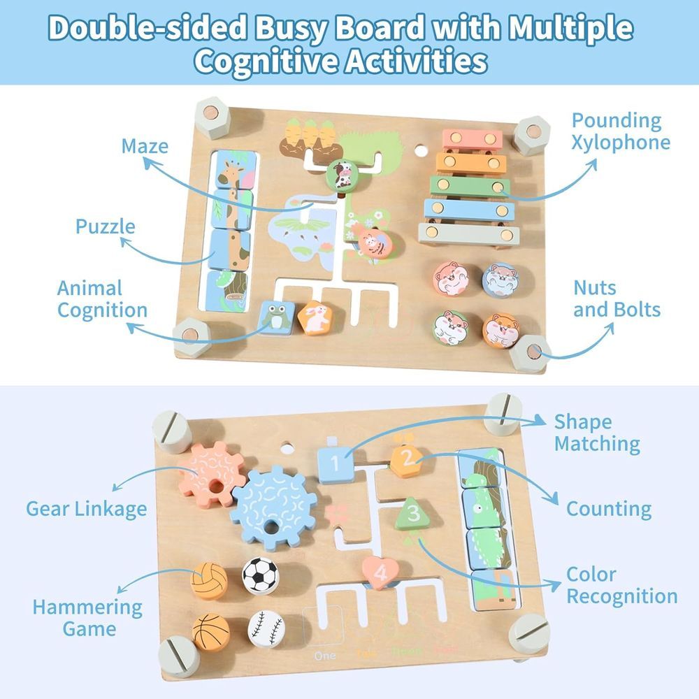 Factory Price - Personalized Wooden Double-Sided Montessori Activity Board