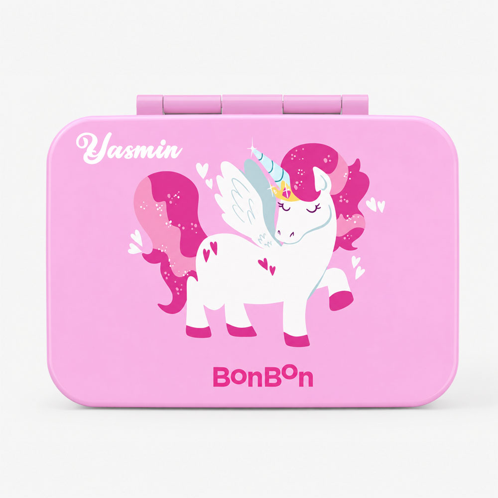 Bonbon - Personalized 3-Compartment Lunch Box - Unicorn