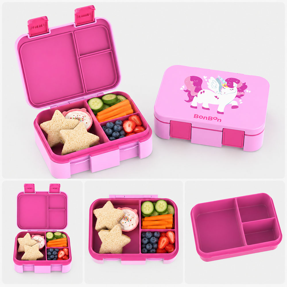 Bonbon - Personalized 3-Compartment Lunch Box - Unicorn