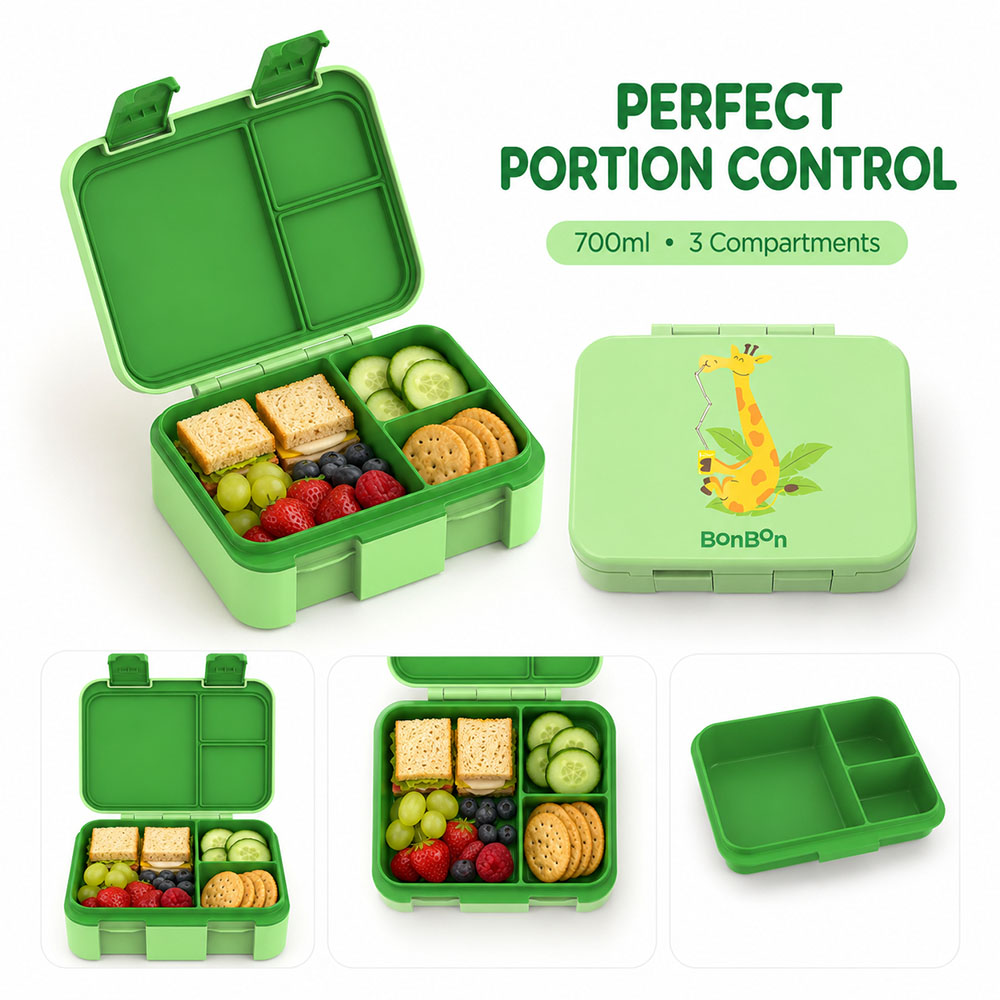 Bonbon - Personalized 3-Compartment Lunch Box - Giraffe