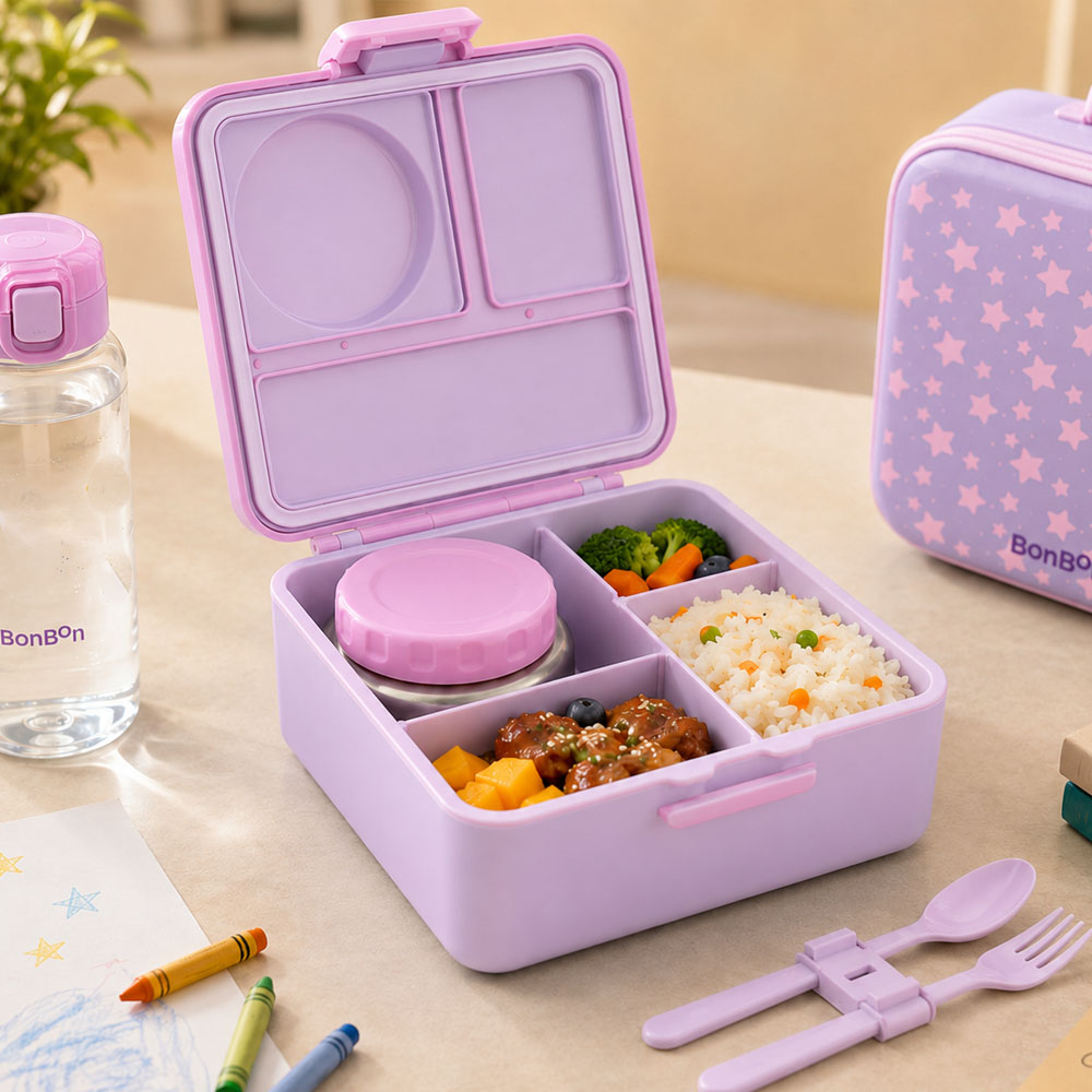 Bonbon - Personalized 3/4-Compartment Lunch Box With Insulated Food Jar - Star