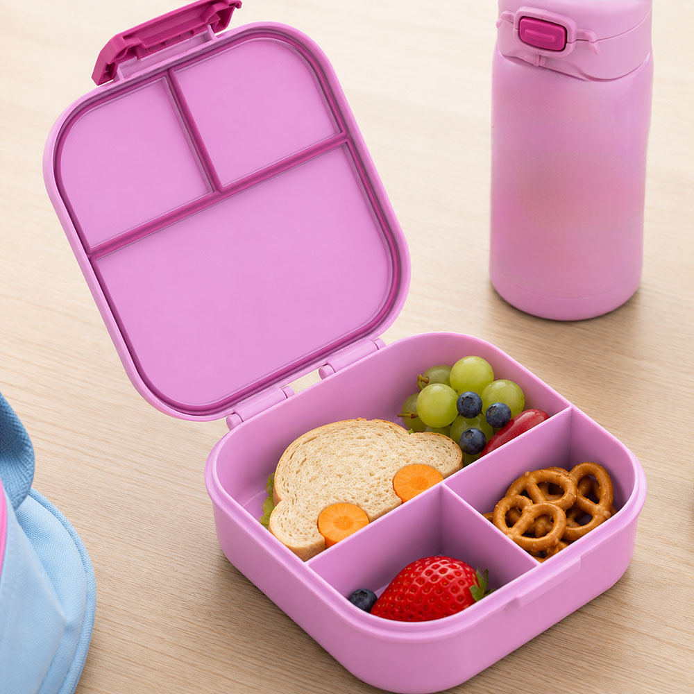 Bonbon - Personalized 3-Compartment Unicorn Lunch Box - Pink