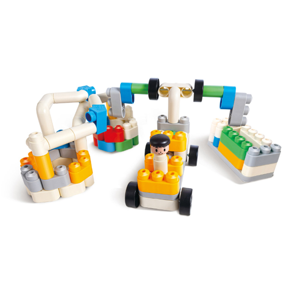 Hape - Personalized Poly M Garbage Sorting Truck Playset - 100 Pc Set