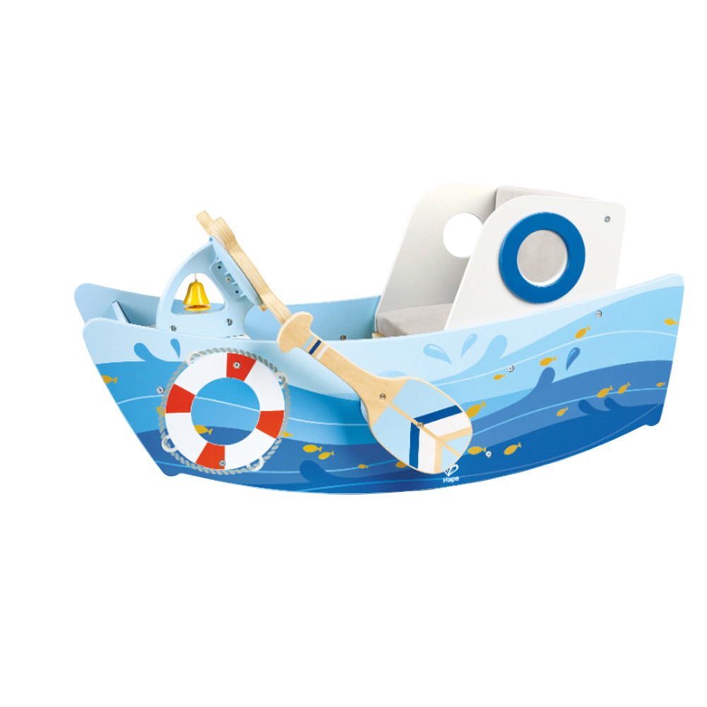 Hape - Personalized Captain's Rocking Boat Ride-On Toy - Blue