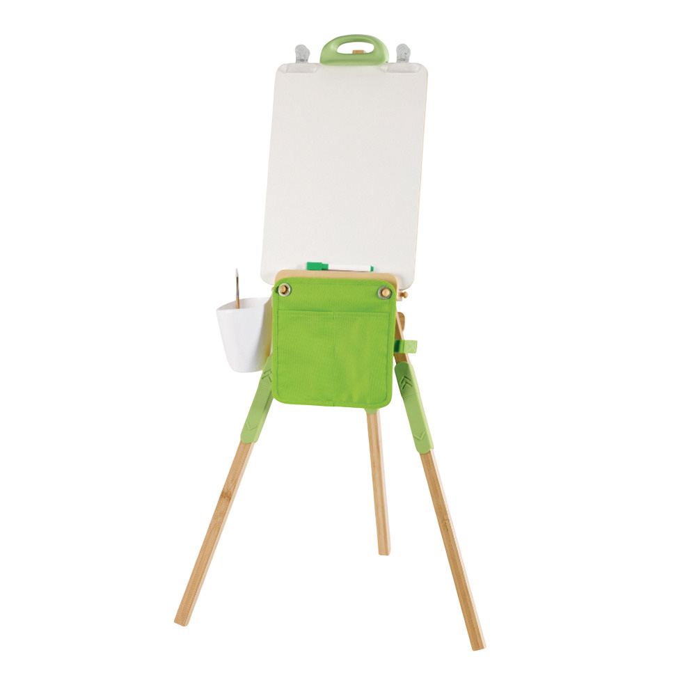 Hape - Personalized Portable Bamboo Easel With Accessories - 14 Pc Set