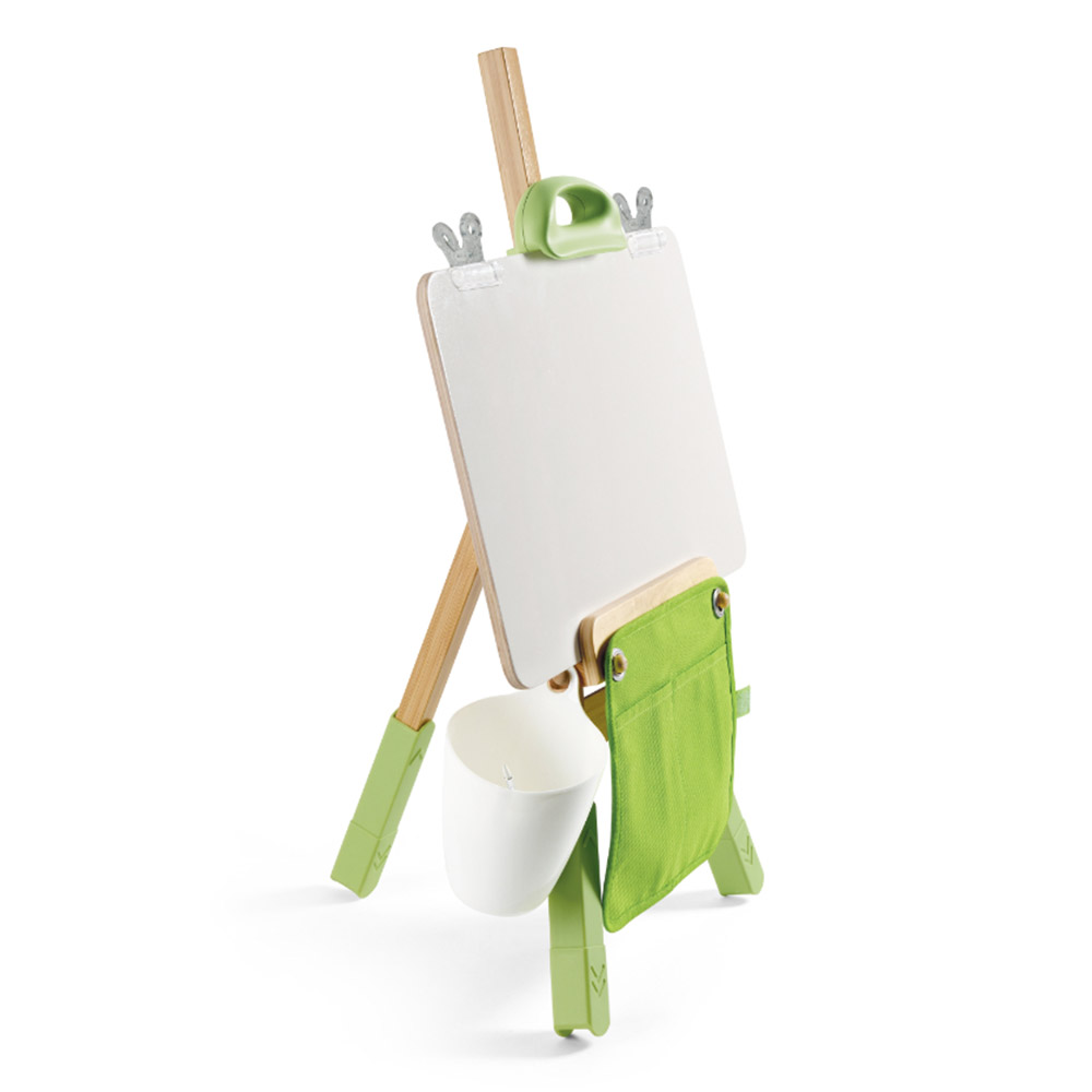 Hape - Personalized Portable Bamboo Easel With Accessories - 14 Pc Set