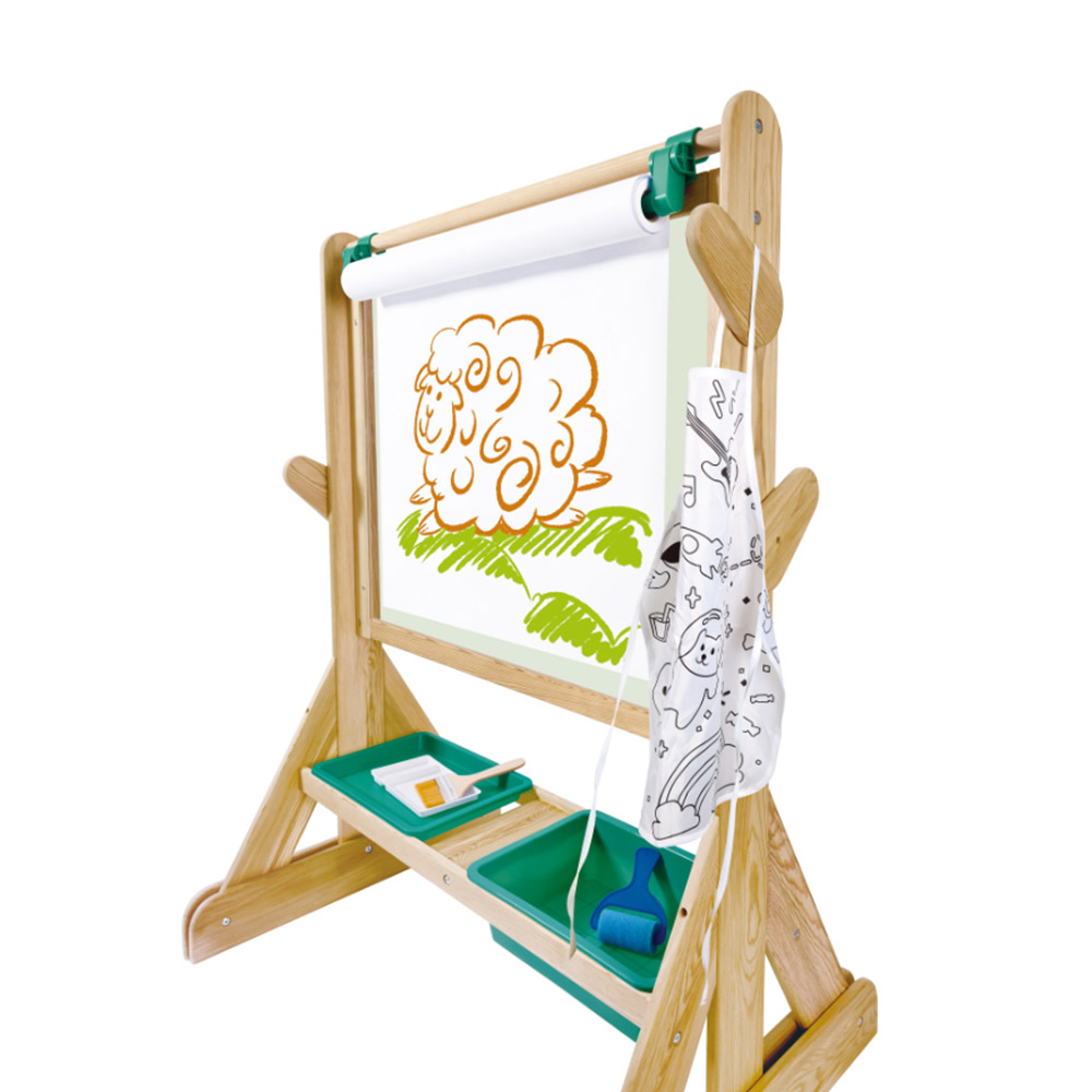 Hape - Personalized Double-Sided Outdoor Art Easel With Accessories - 7 Pc Set