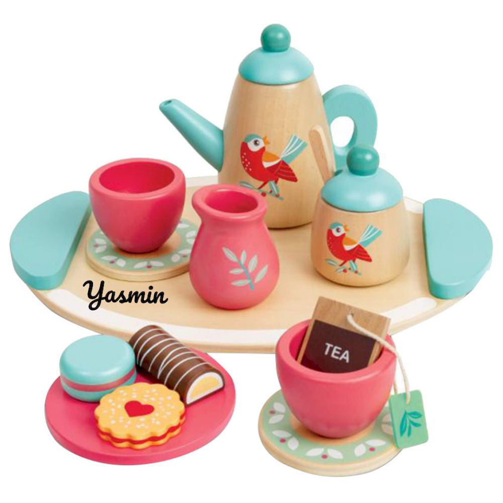 Hape - Personalized Tea Time Wooden Play Set - 14 Pc Set