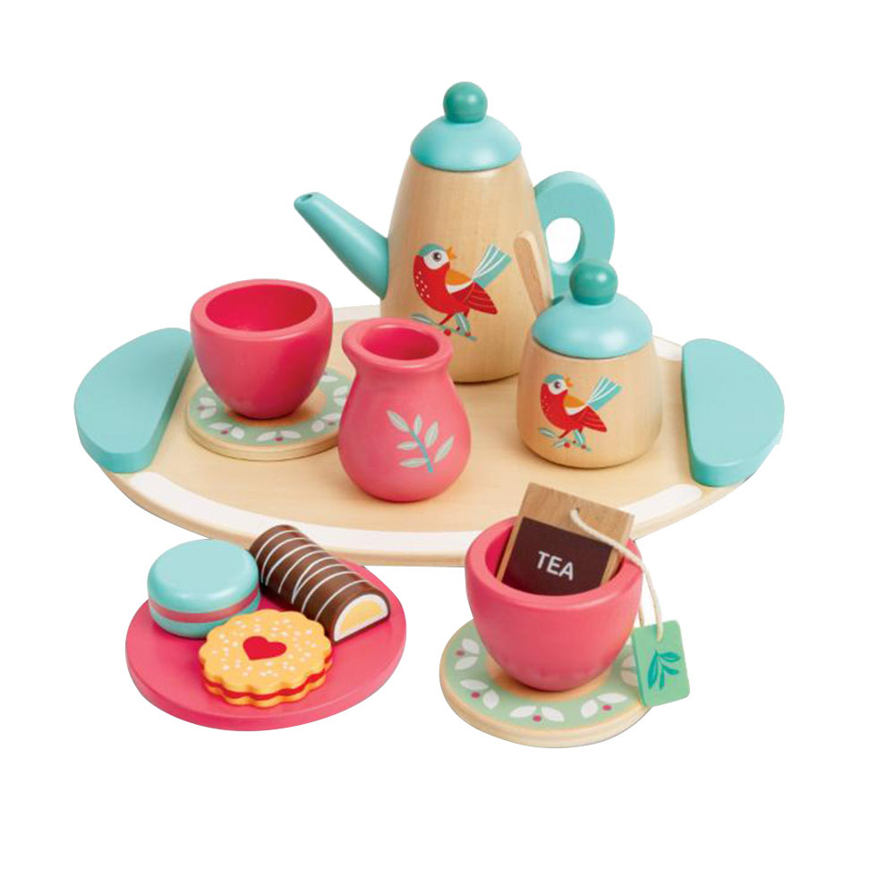 Hape - Personalized Tea Time Wooden Play Set - 14 Pc Set