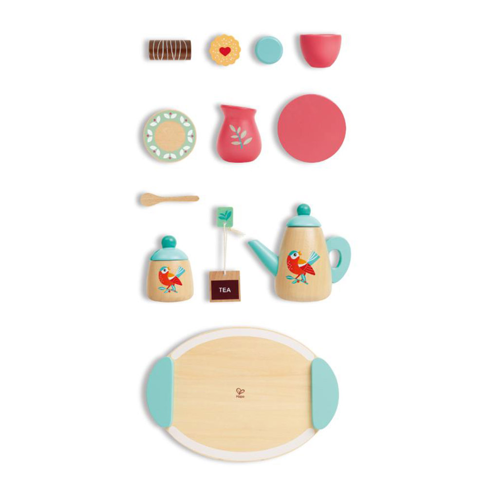 Hape - Personalized Tea Time Wooden Play Set - 14 Pc Set