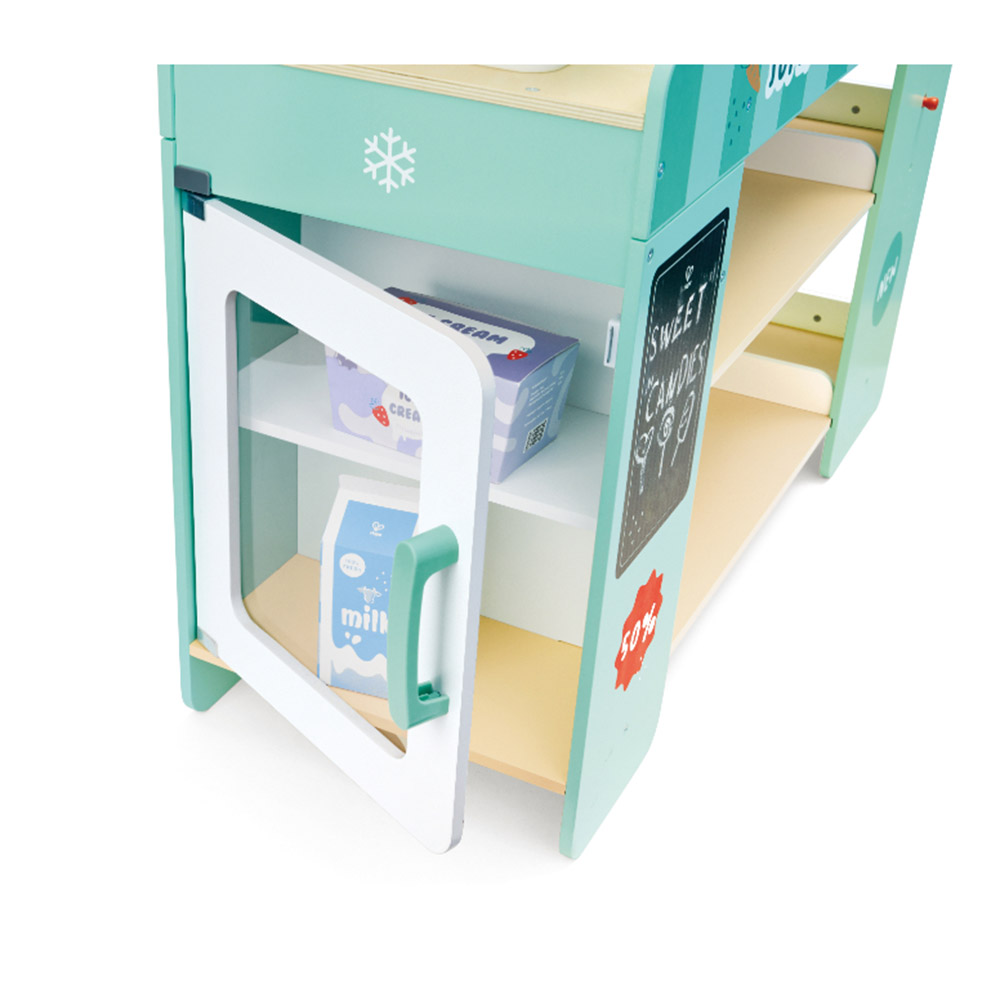 Hape - Personalized Smart And Wooden Supermarket Playset - 50 Pc Set