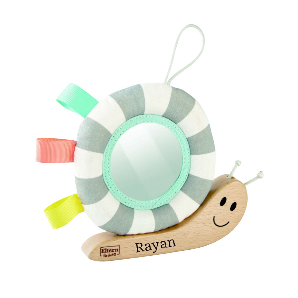 Hape - Personalized Hook N' Look Snail Stroller Hanging Toy