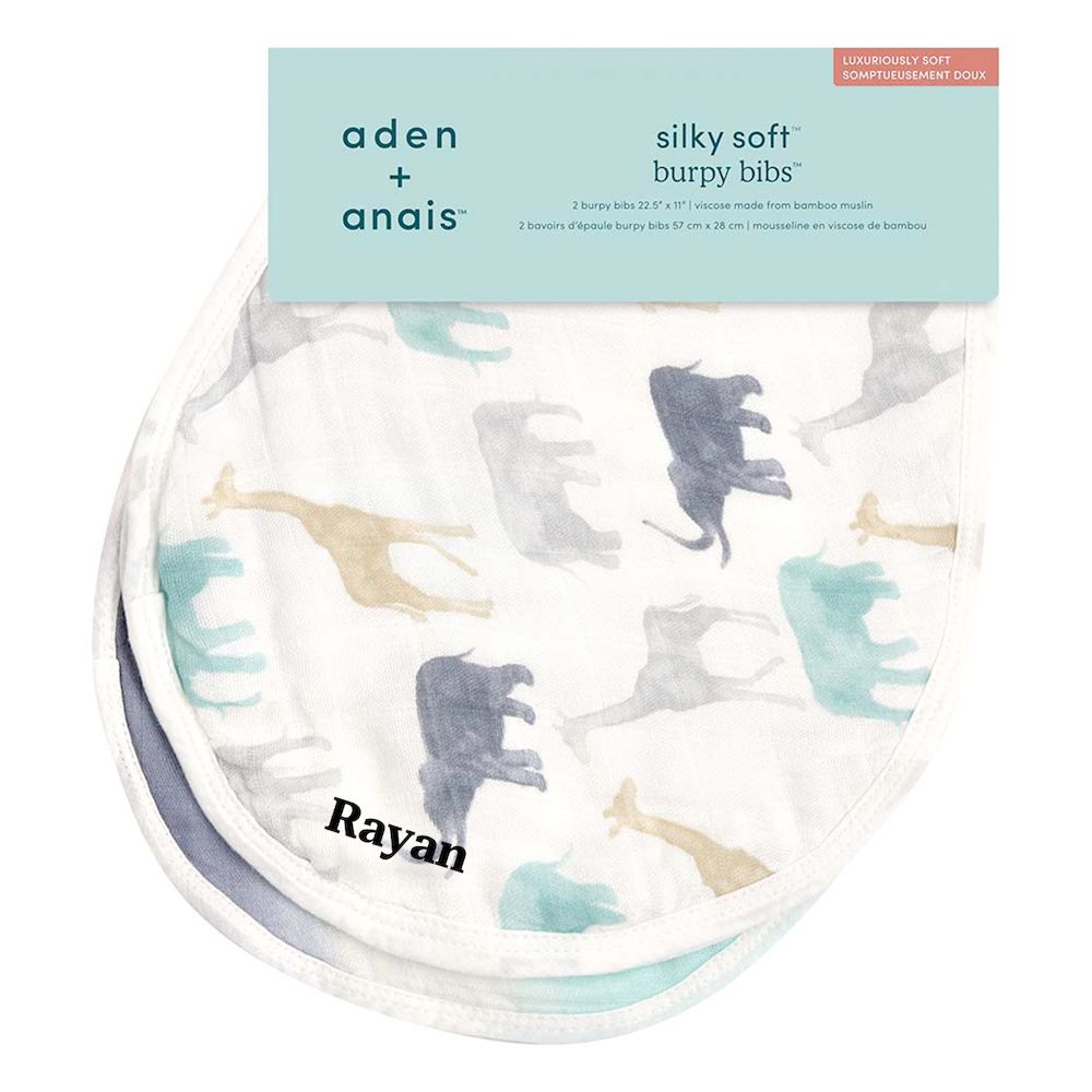 Aden + Anais - Personalized Silky Soft Burpy Bib - Pack of 2 - Expedition