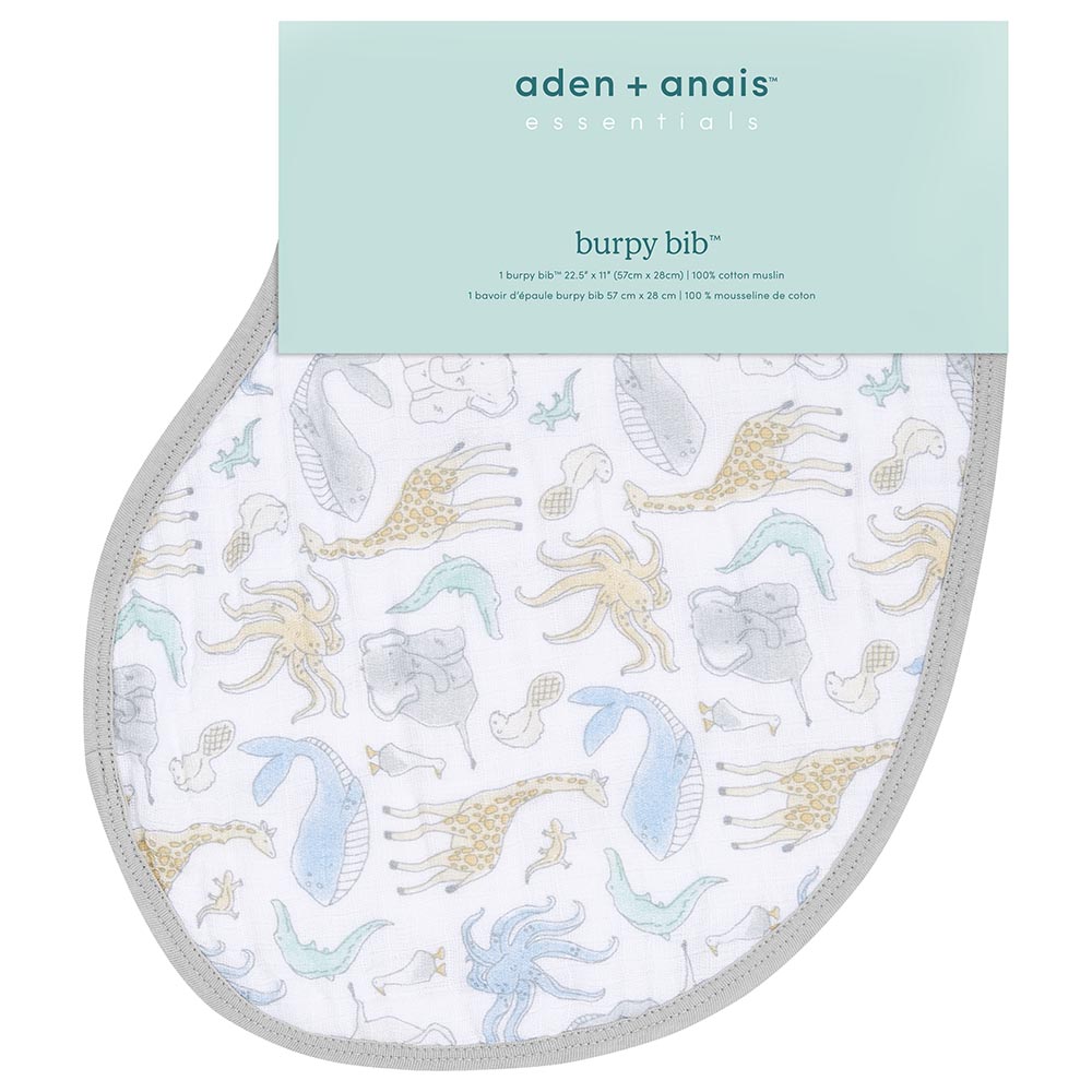 Aden + Anais - Personalized Essentials Cotton Baby Burpy Bib - Natural History