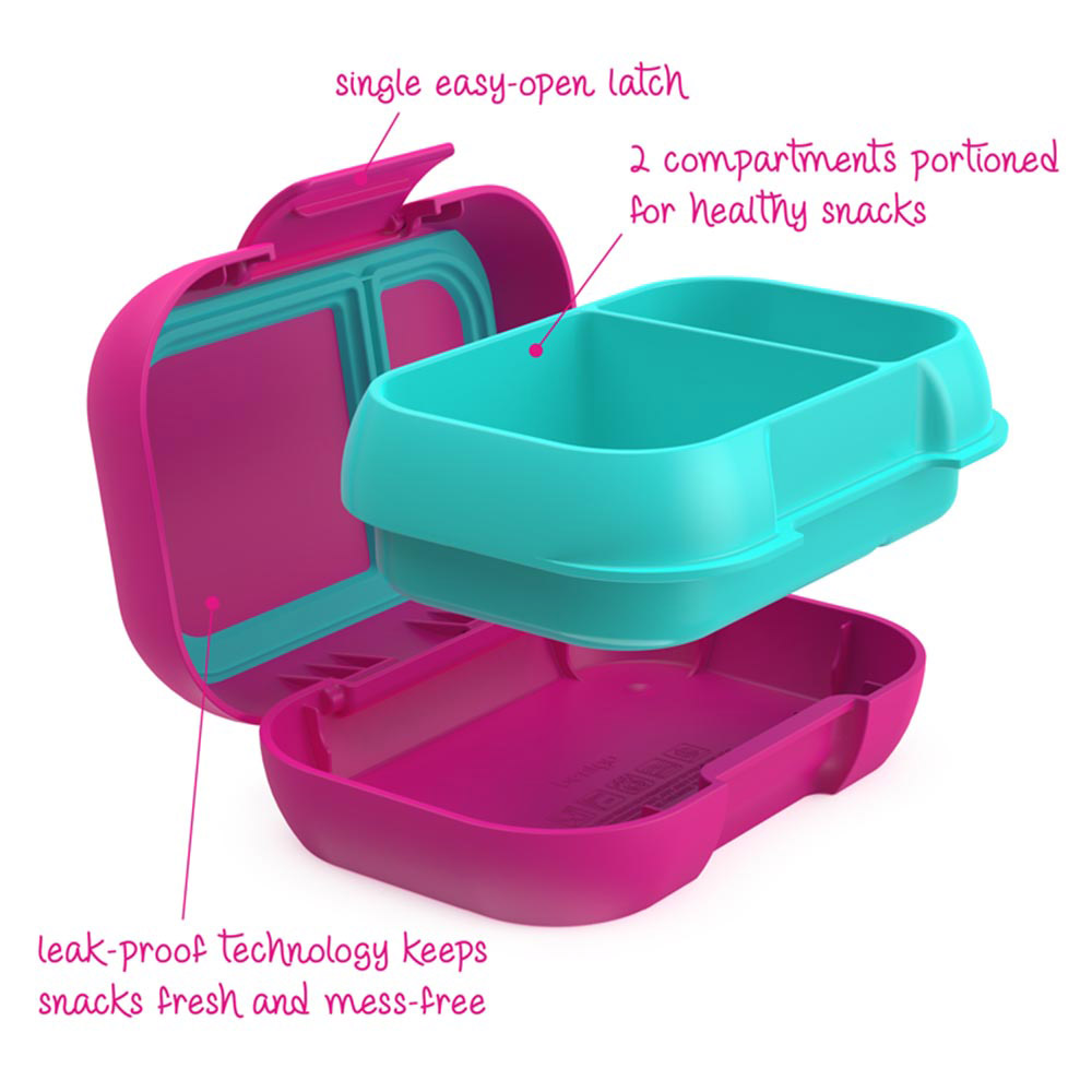 Bentgo - Personalized 2-Compartment Kids Leak-Proof Lunch Box - Fuchsia