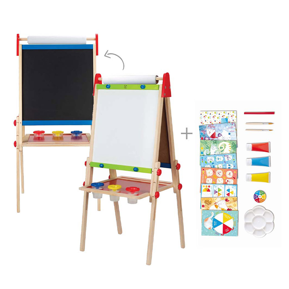 Hape - Personalized All-In-1 Magnetic Wooden Easel With Colour Mix Painting