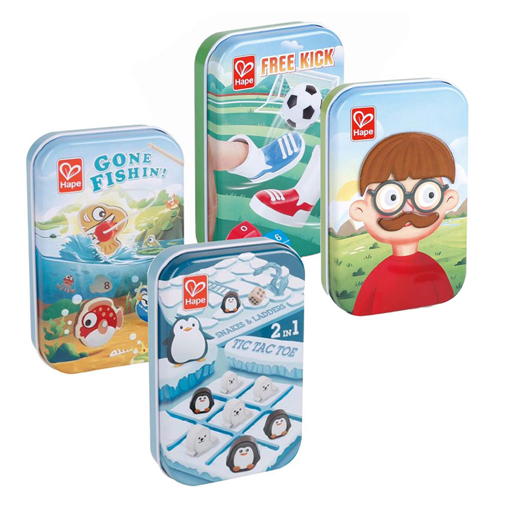 Hape - Personalized Games Travel Toys Set - 4 Pc Set