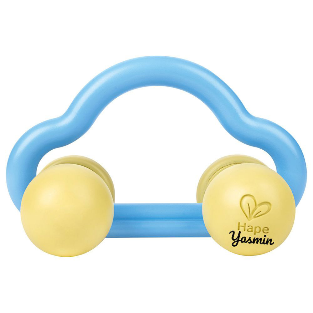 Hape - Personalized Rattle And Roll Toy Car - Blue
