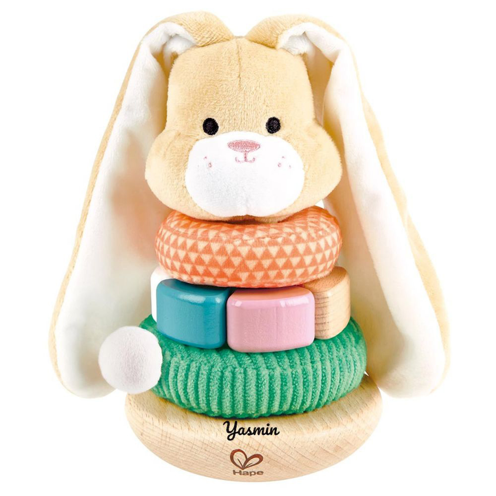 Hape - Personalized Wooden Bunny Stacking Ring