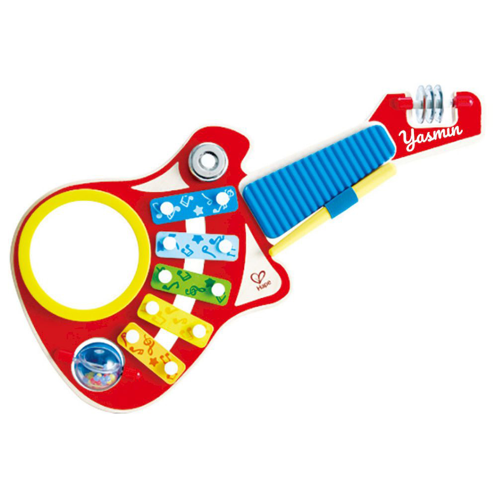 Hape - Personalized 6-In-1 Wooden Guitar-Shaped Music Maker Toy