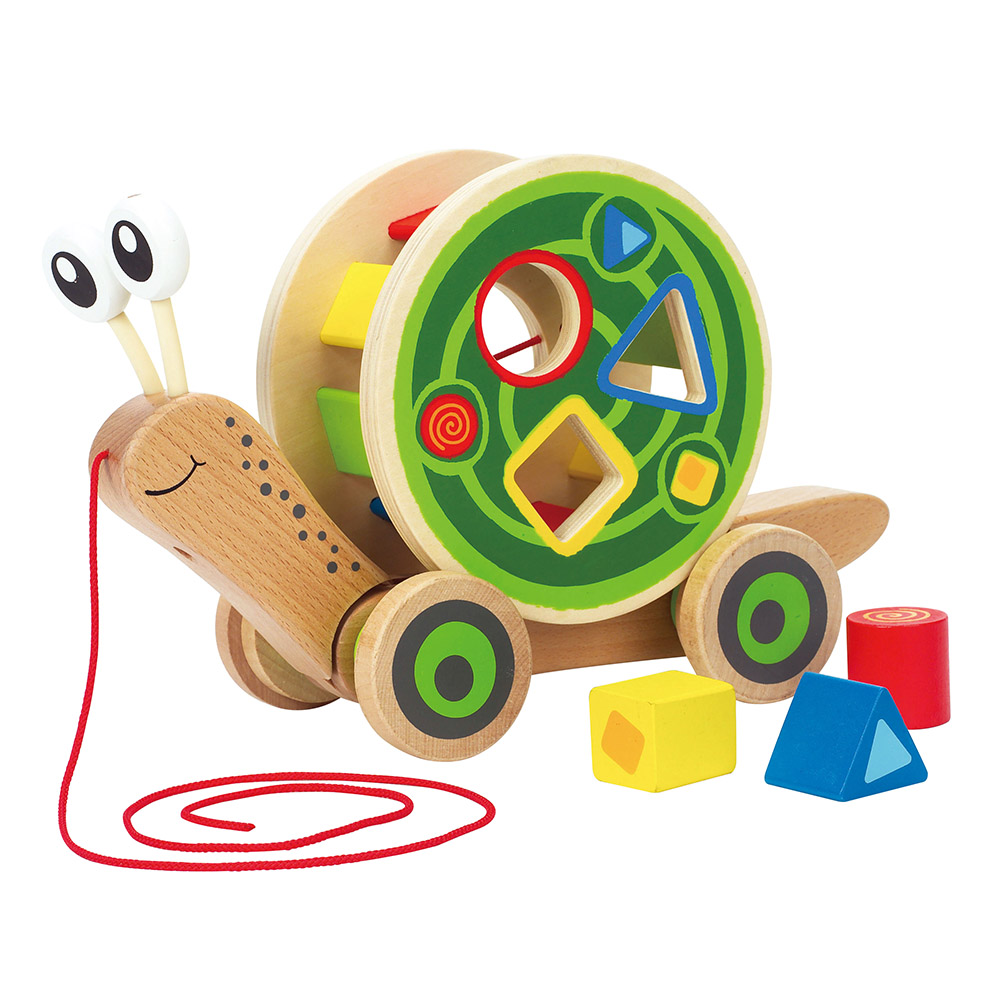 Hape - Personalized Walk-A-Long Snail Wooden Toy