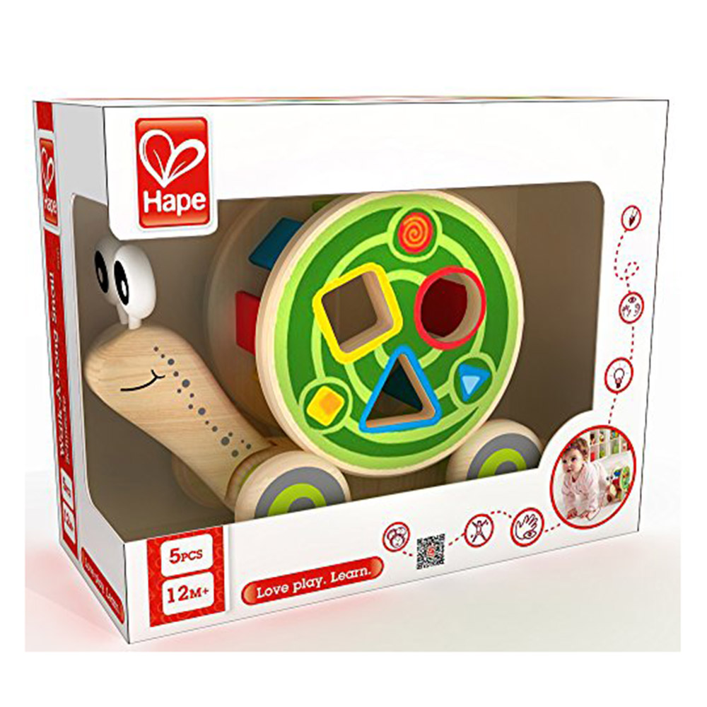 Hape - Personalized Walk-A-Long Snail Wooden Toy
