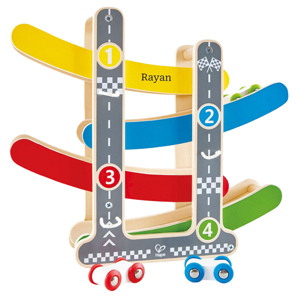 Hape - Personalized Fast Flip Racetrack - 4 Pc Set
