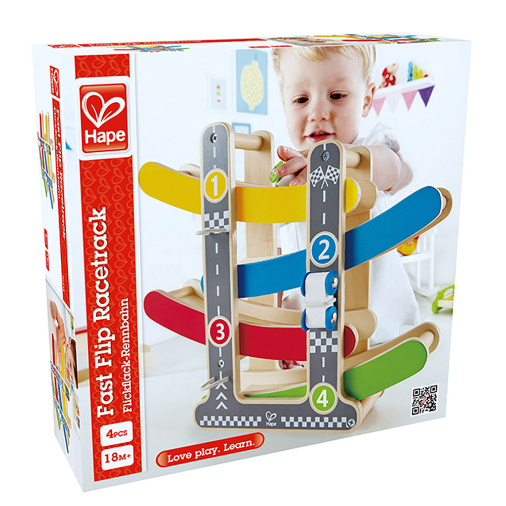 Hape - Personalized Fast Flip Racetrack - 4 Pc Set