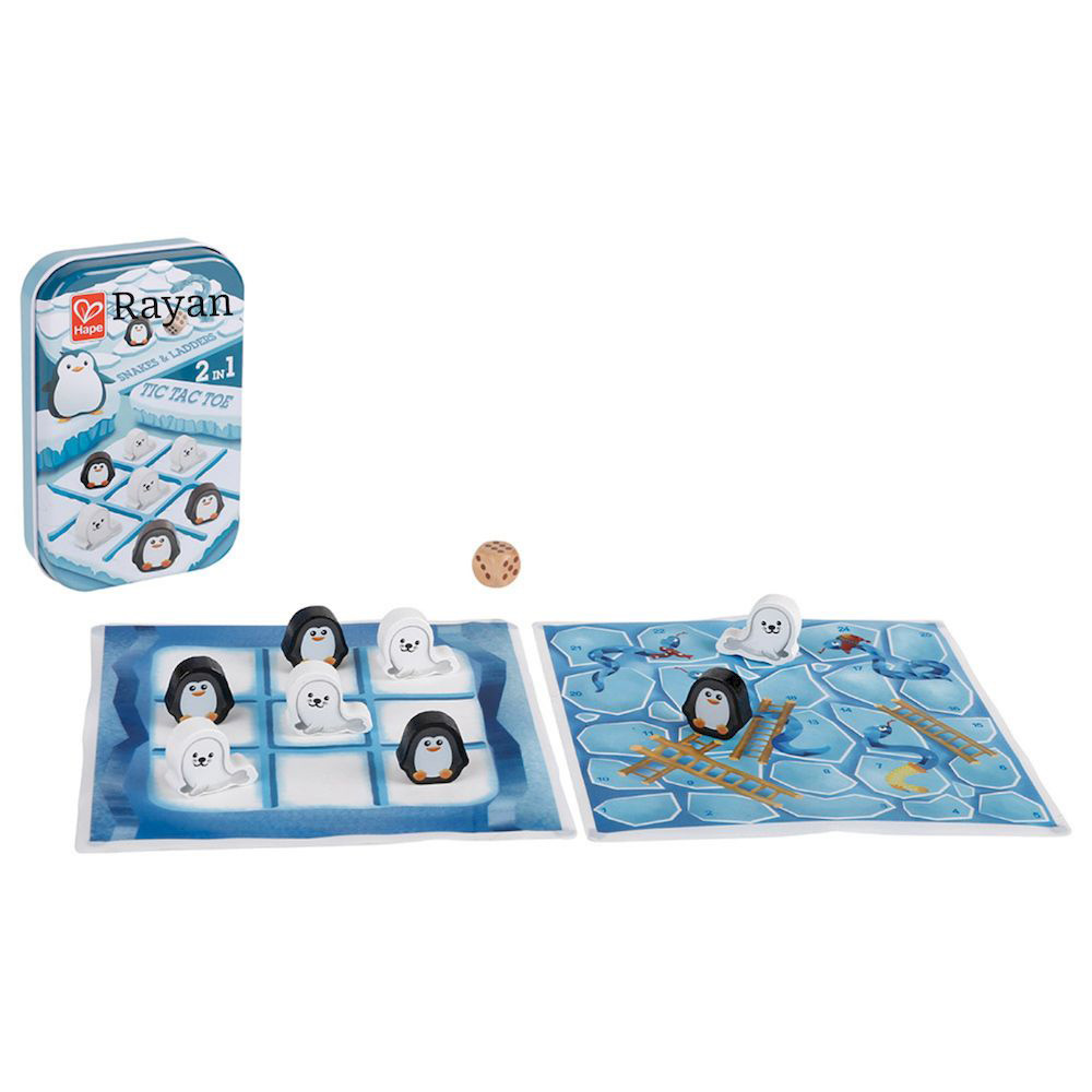 Hape - Personalized 2-In-1 Tic Tac Toe With Snakes And Ladders Game