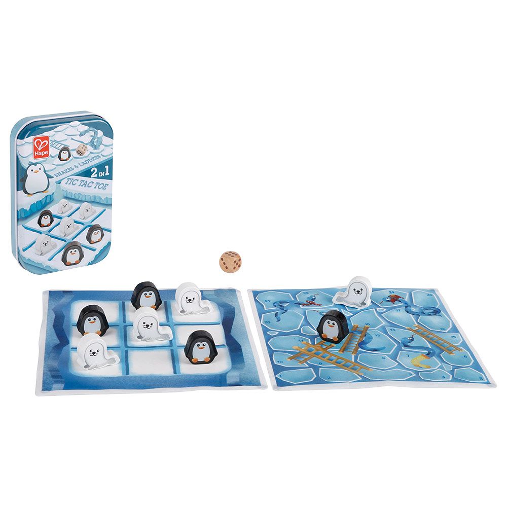 Hape - Personalized 2-In-1 Tic Tac Toe With Snakes And Ladders Game