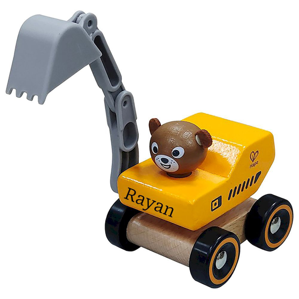 Hape - Personalized Wild Riders Digger - Yellow