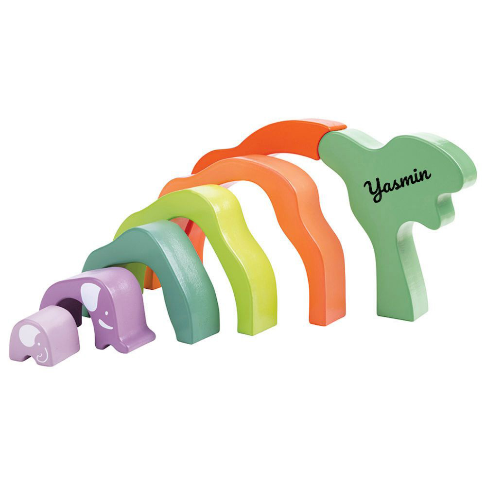 Hape - Personalized Safari Elephant Stacking Blocks