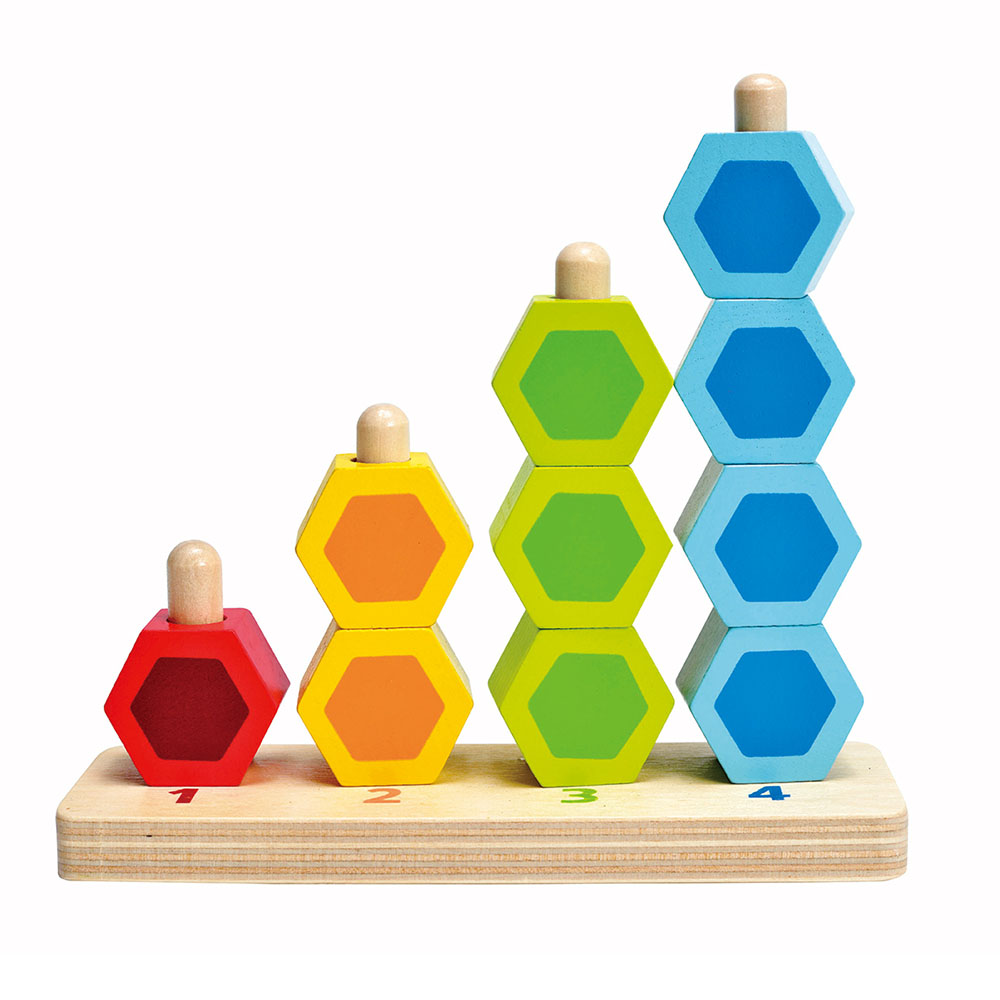 Hape - Personalized Counting Stacker Wooden Building Blocks - 11 Pc Set
