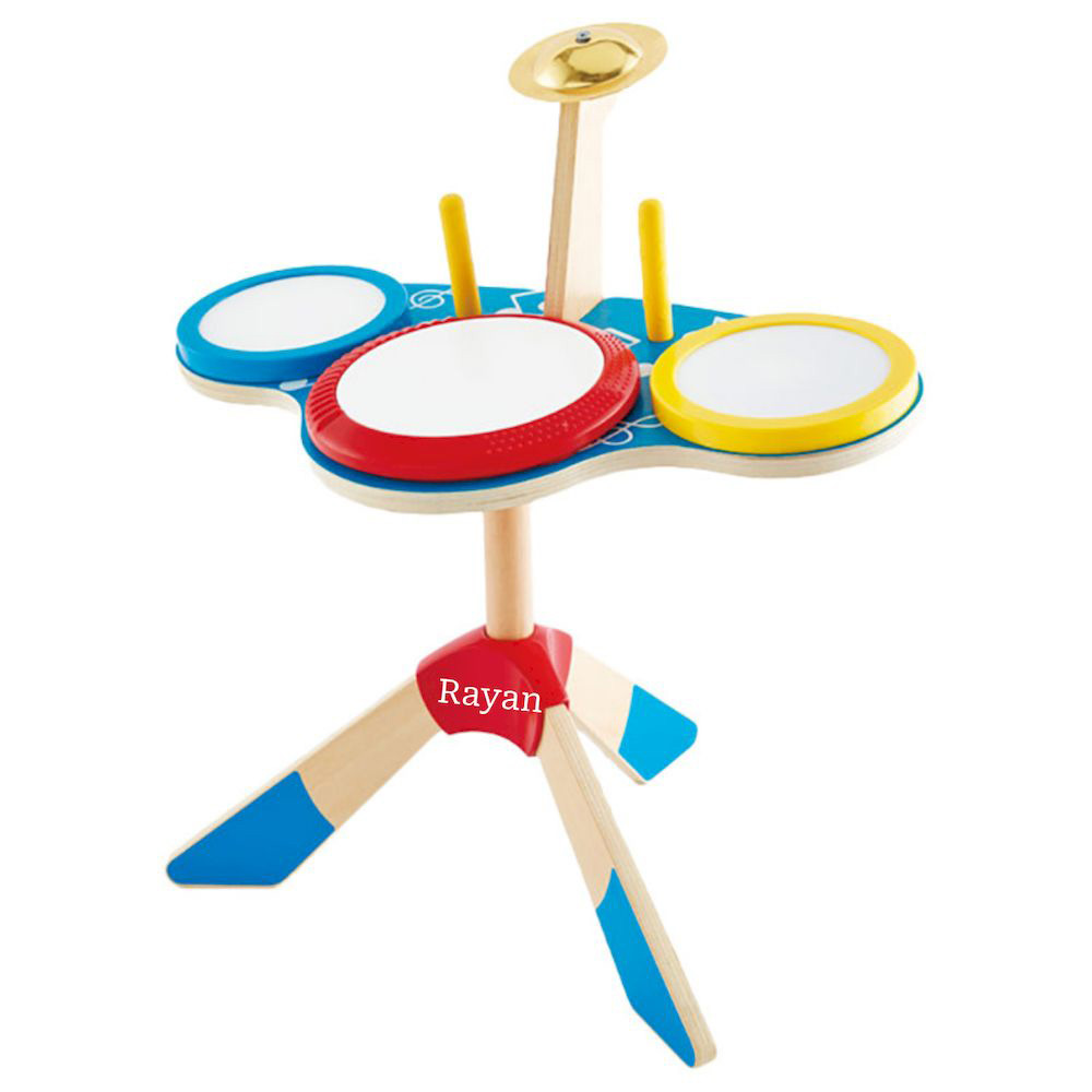 Hape - Personalized Drum And Cymbal Set - 3 Pc Set