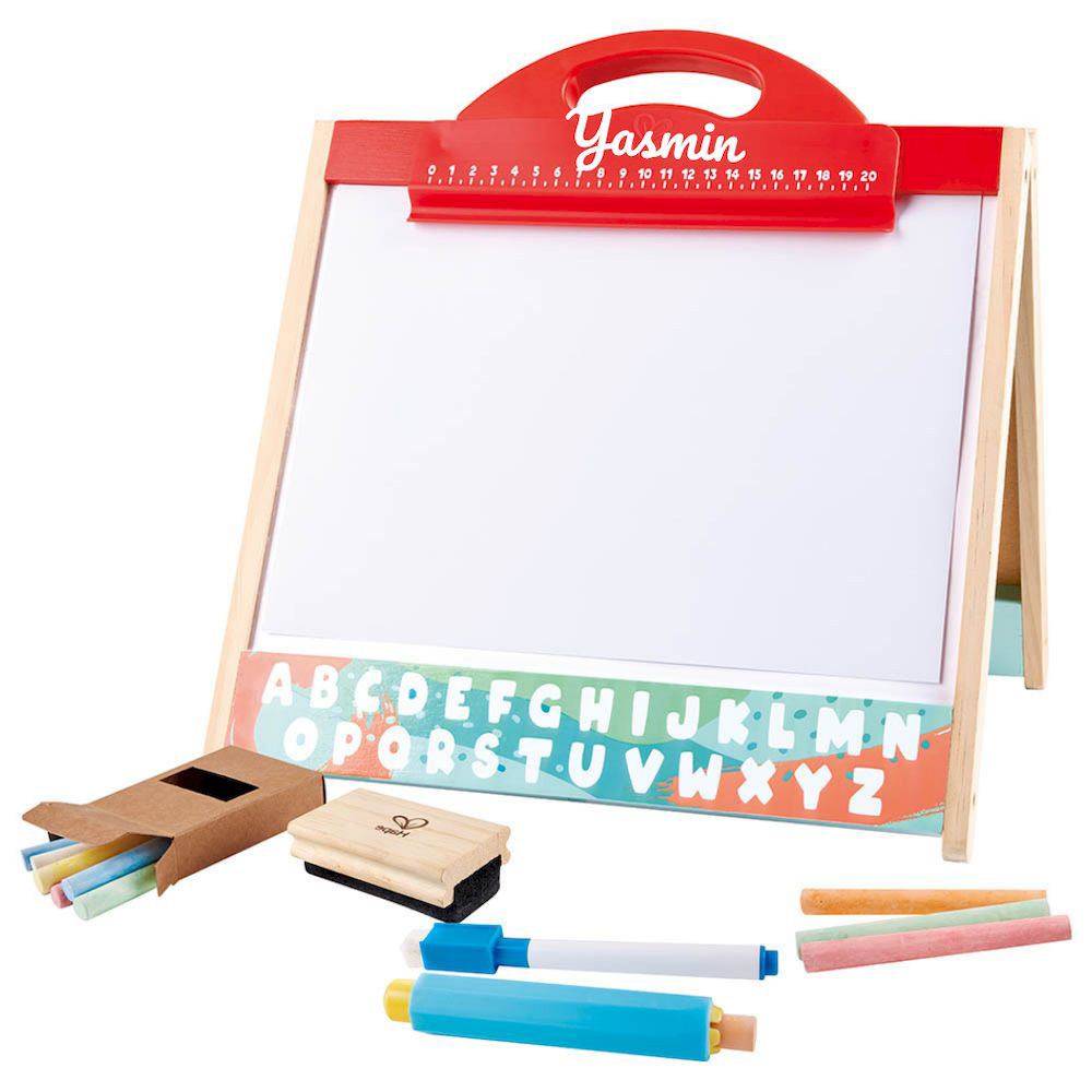 Hape - Personalized Foldable Double-Side Tabletop Store And Go Easel