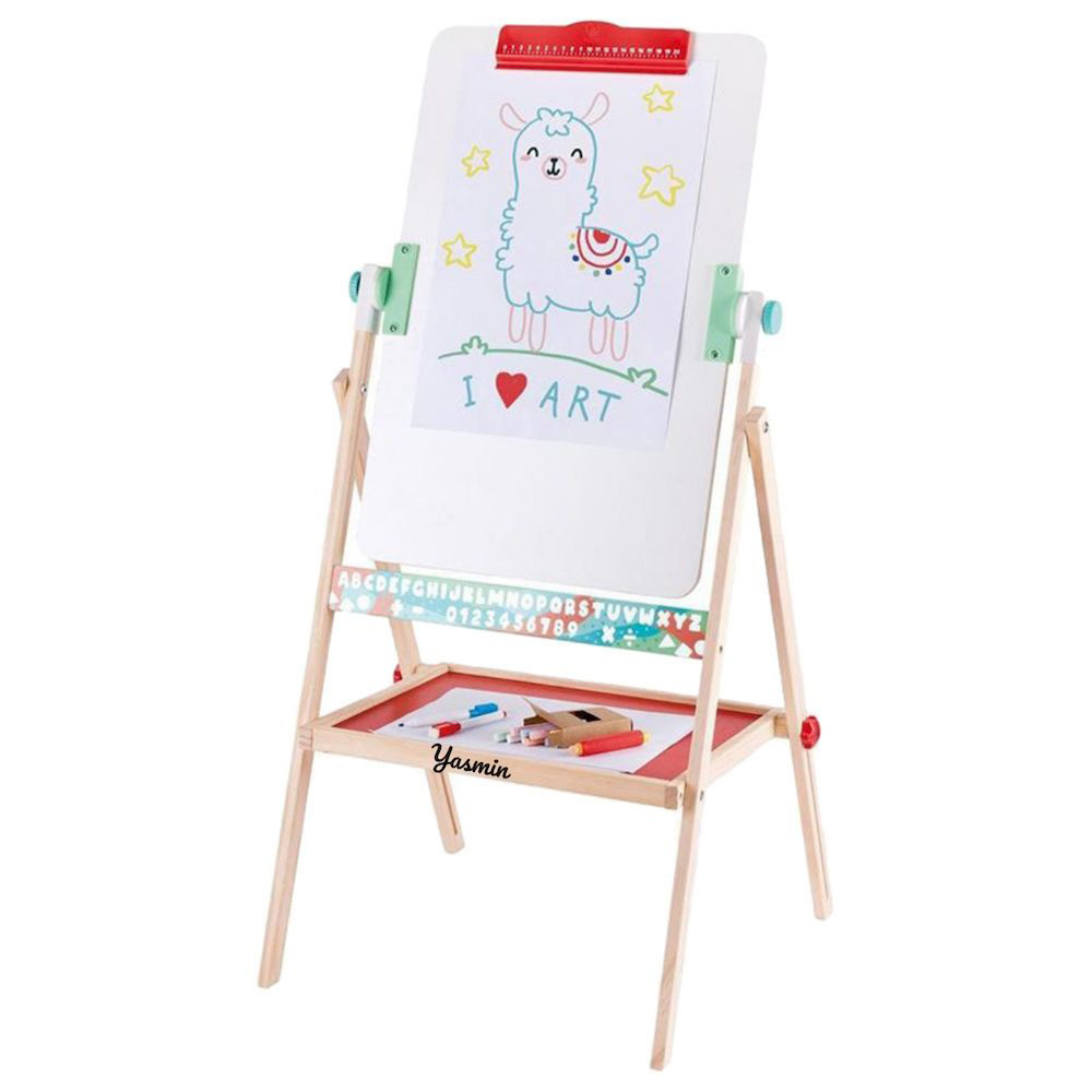 Hape - Personalized Foldable Double-Sided Flip Flat Wooden Easel