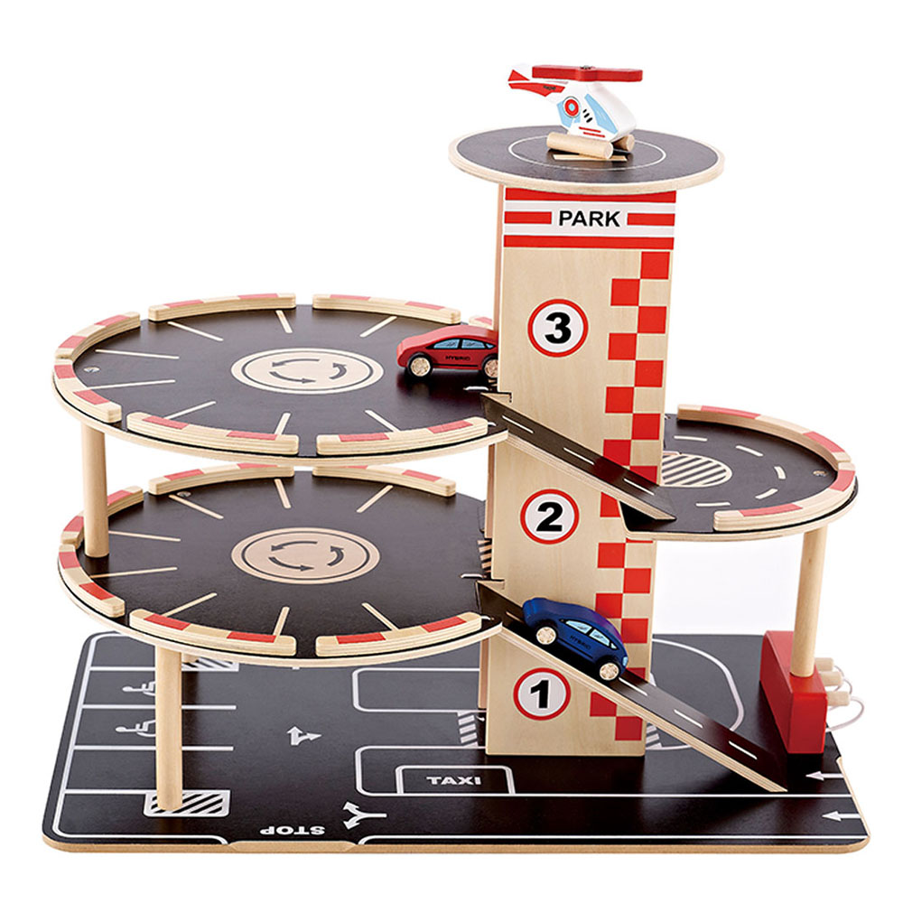 Hape - Personalized Park And Go Garage Playset - 4 Pc Set