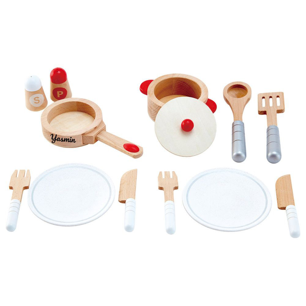 Hape - Personalized Cook And Serve Playset - 13 Pc Set